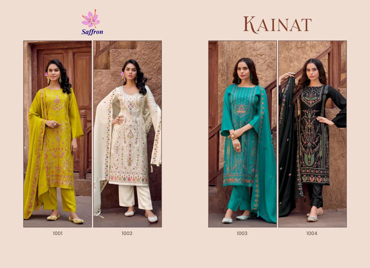 Kainat By Saffron Viscose Embroidery Salwar Kameez Suppliers In India